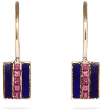 JESSICA BIALES Saxony ruby & yellow-gold earrings