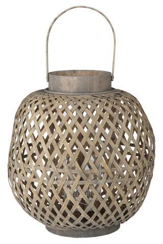 Coconio Wood Lattice Lantern - Oval