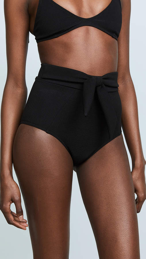 Suboo Textured Black High Waisted Bow Bottoms