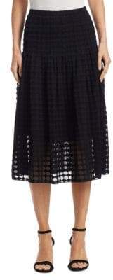 Cotton Punto Lace Midi Skirt