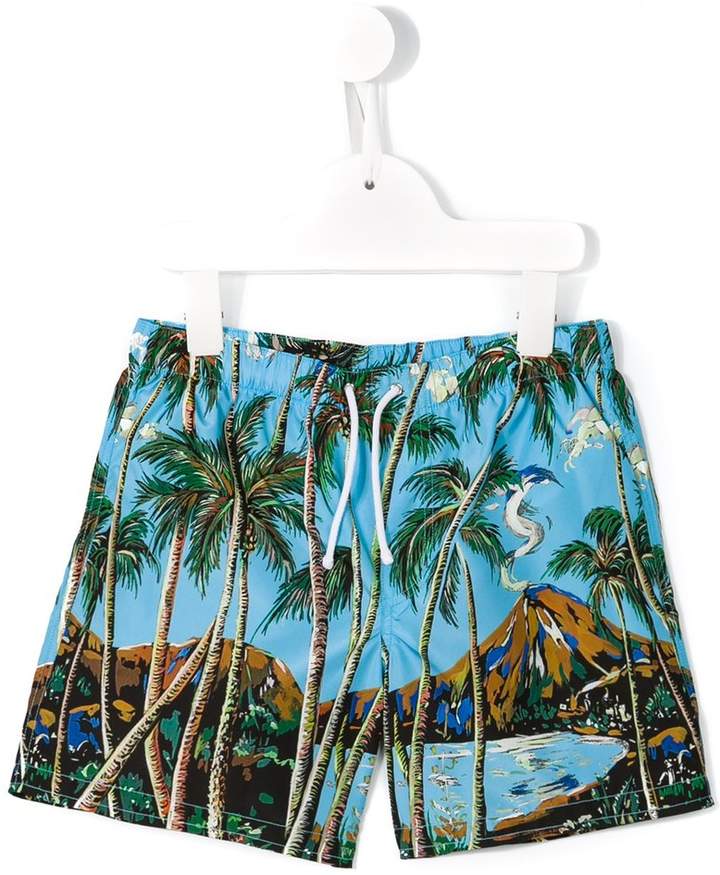 Badeshorts mit Palmen-Print