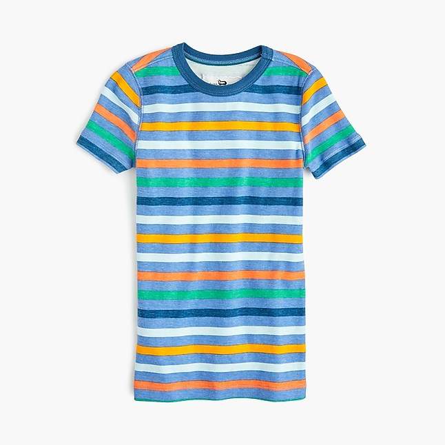 Kids' short-sleeve pajama set in blue stripe