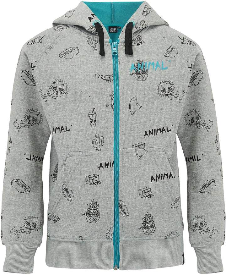 Boys Grey Marl Full Zip Hoodie