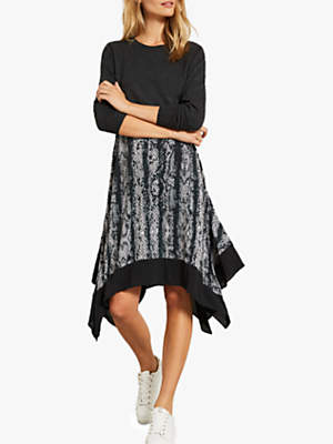 Buy Lucy Snake Print Layered Dress, Dark Grey!