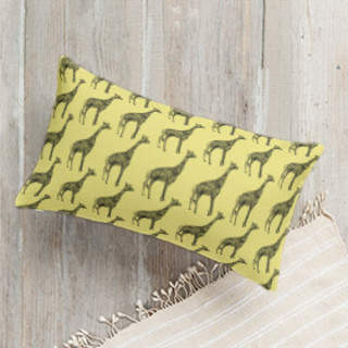 Designer Giraffe Self-Launch Lumbar Pillows