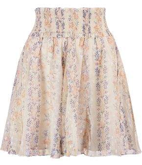 Floral-Print Pleated Fil Coupé Chiffon Mini Skirt