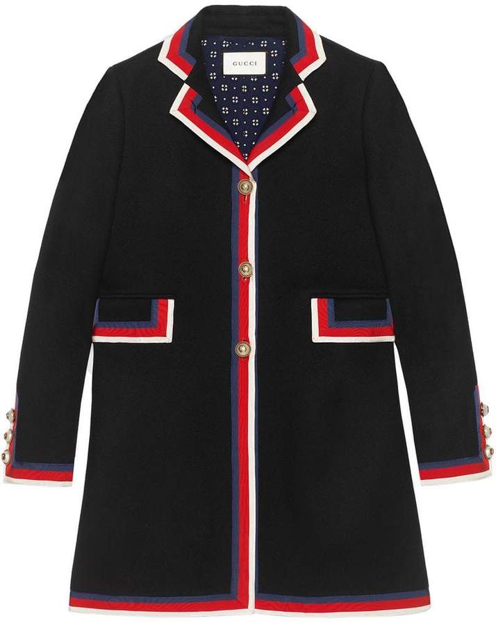 Wool coat with Sylvie Web