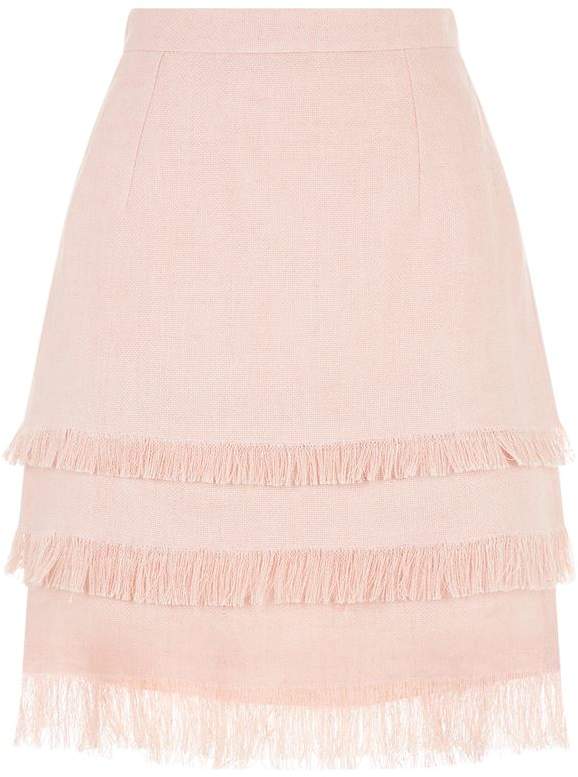 Linen Tasseled Mini Skirt