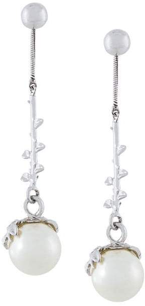 Kasun London 'Exposed' Sterlingsilber-Ohrstecker mit Perlenverzierung