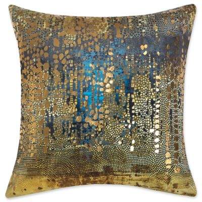Edie at Home Nebula Square Indoor Decorative Pillow in Gold