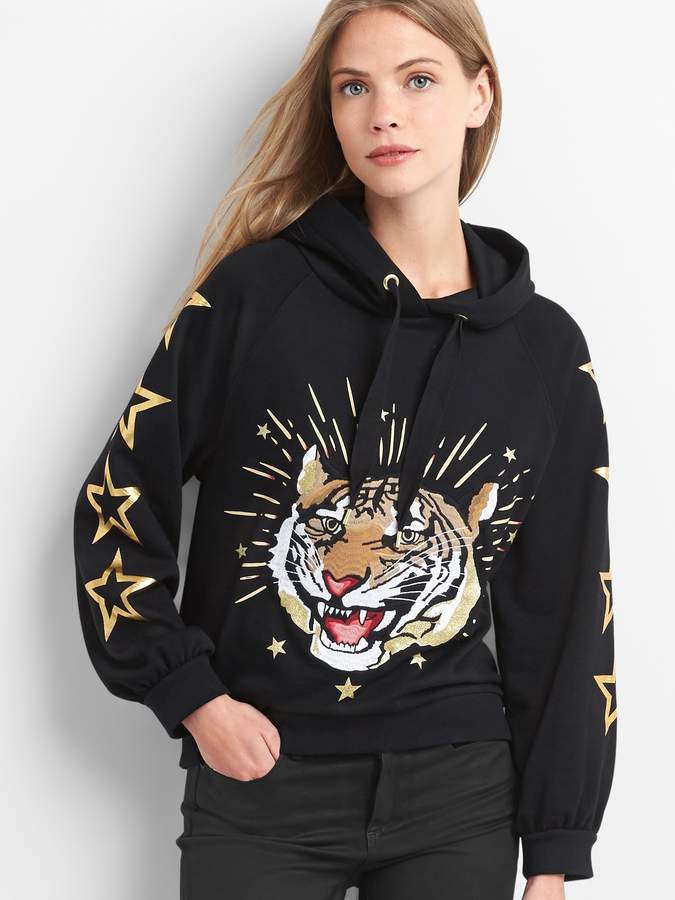 Limited Edition tiger graphic pullover hoodie