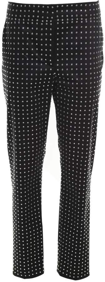 Crystal-embellished Cotton-blend Trousers