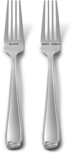 x Wedgwood Infinity Happy Ever After Set of 2 Silver Plated Forks