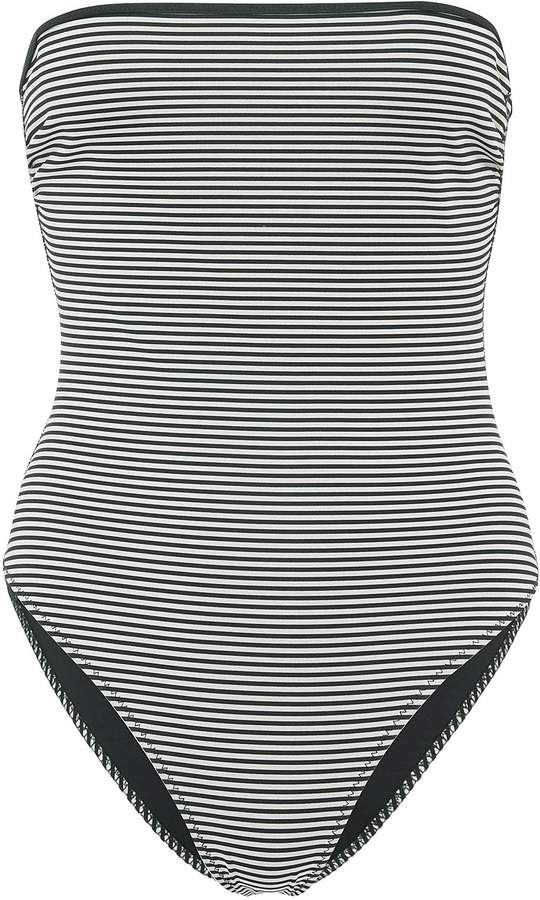 'Adelaide' reversible stripe one-piece strapless swimsuit