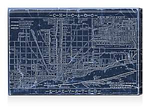 Chicago Railroad Blueprint Map Wall Art, 30 x 20