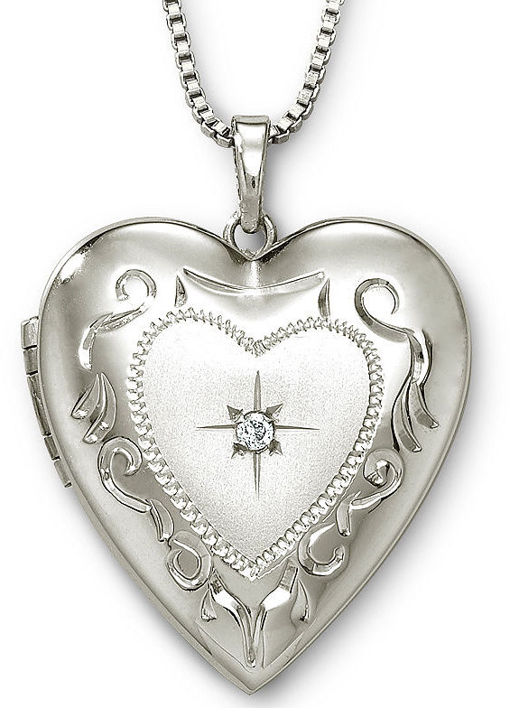 JCPenney FINE JEWELRY Photo Heart Locket Sterling Silver ShopStyle Women