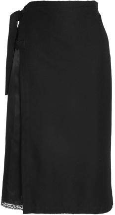 Cotton And Silk-Blend Twill Skirt