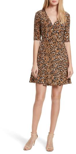New Savilla Leopard Print Silk Wrap Dress
