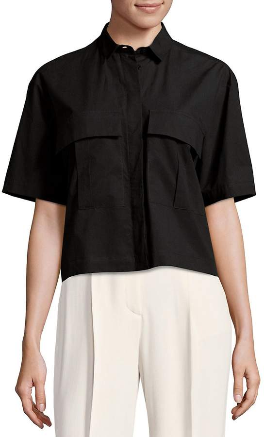 Women's Cropped Button Down Shirt