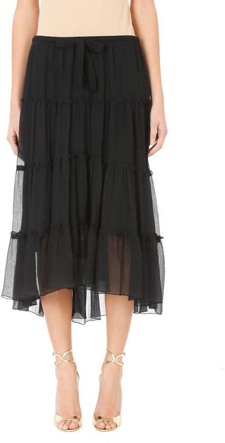 Black Lightweight Long Skirt