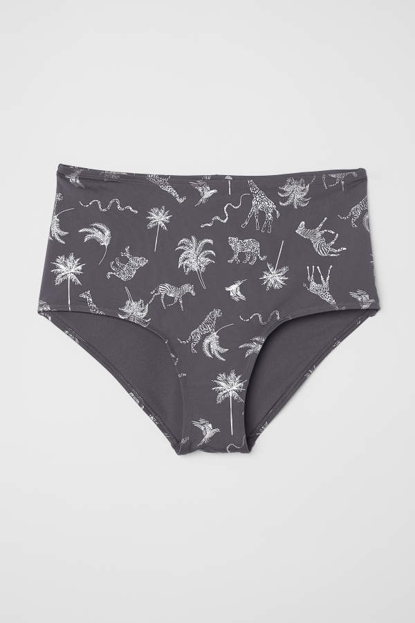H & M+ Shaping Bikini Bottoms - Dark gray/patterned - Women