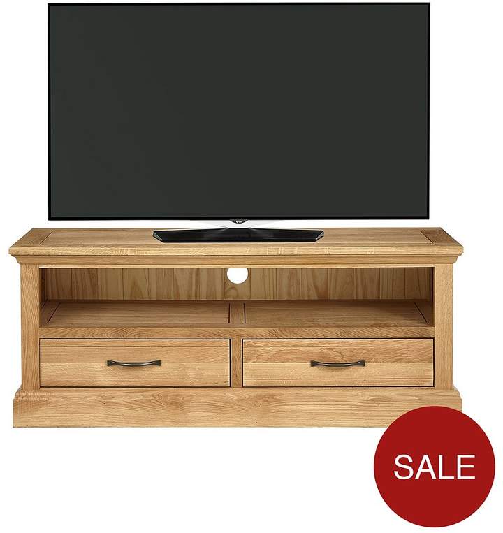 Luxe Collection Kingston 100% Solid Wood Ready Assembled Wide TV Unit - Fits Up To 50 Inch TV