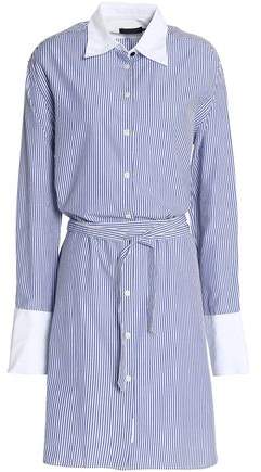 Striped Cotton And Silk-Blend Poplin Shirt Dress