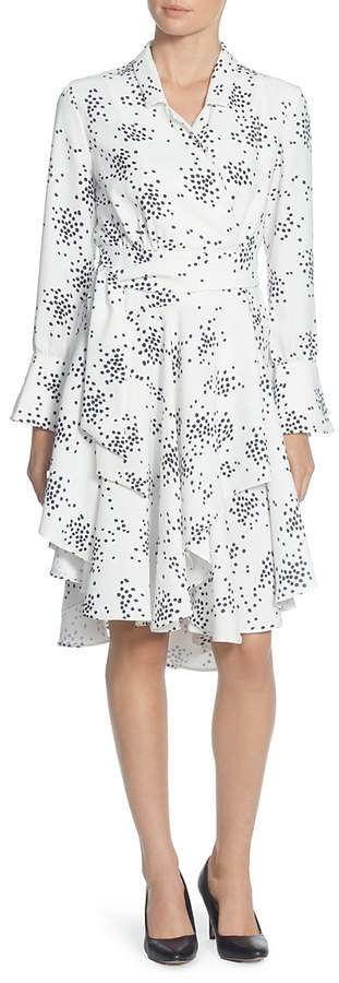 Rene Dot Asymmetric Wrap Dress