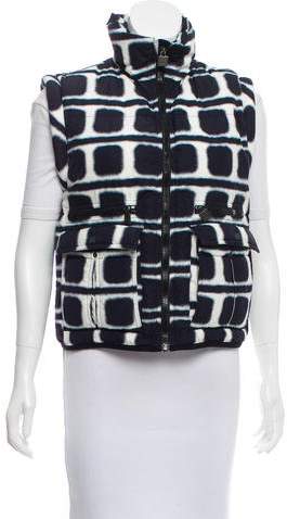 Abstract Print Puffer Vest