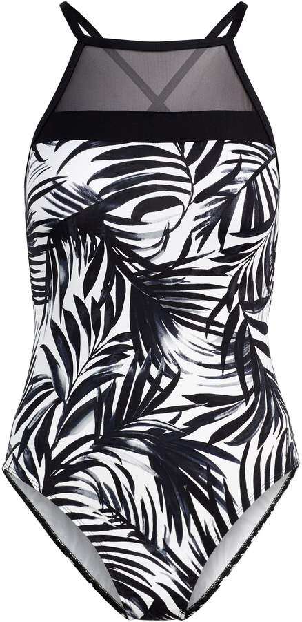 Palm-Print One-Piece Swimsuit
