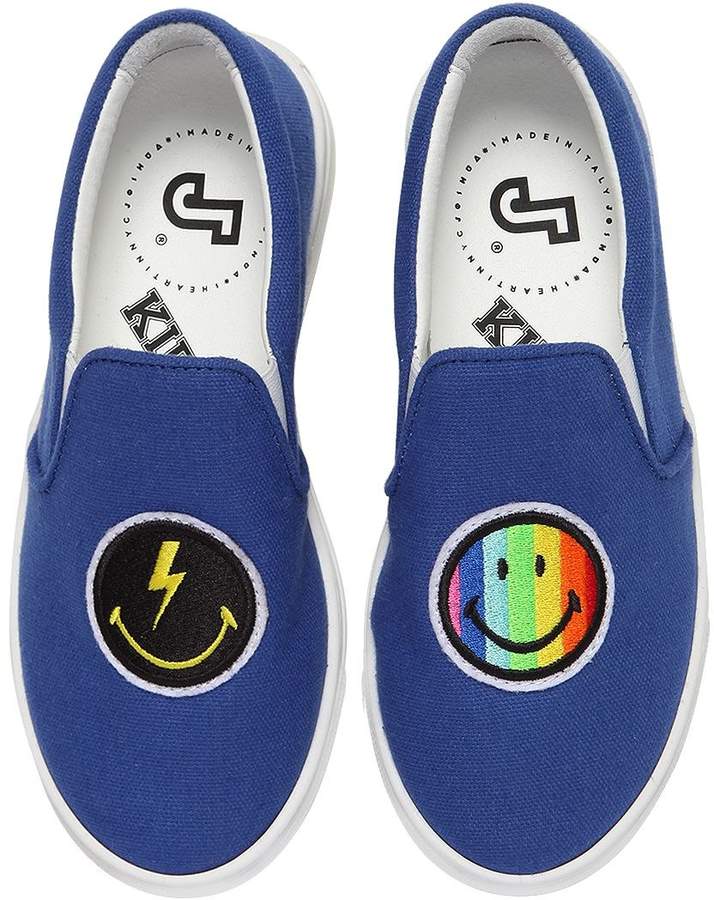 Rainbow Smile Canvas Slip-On Sneakers