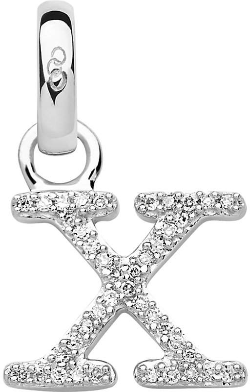 X sterling silver and diamond alphabet charm