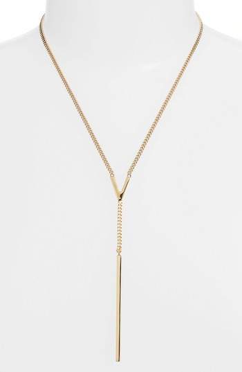 Signature-V Lariat Necklace