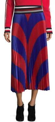 Tommy Hilfiger Collection Colorblock Pleated Midi Skirt