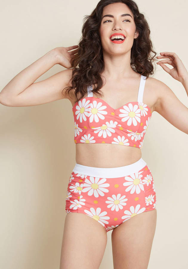 Banned Sun More Time High-Waisted Bikini Bottom in Coral in L - High Waist by Banned from