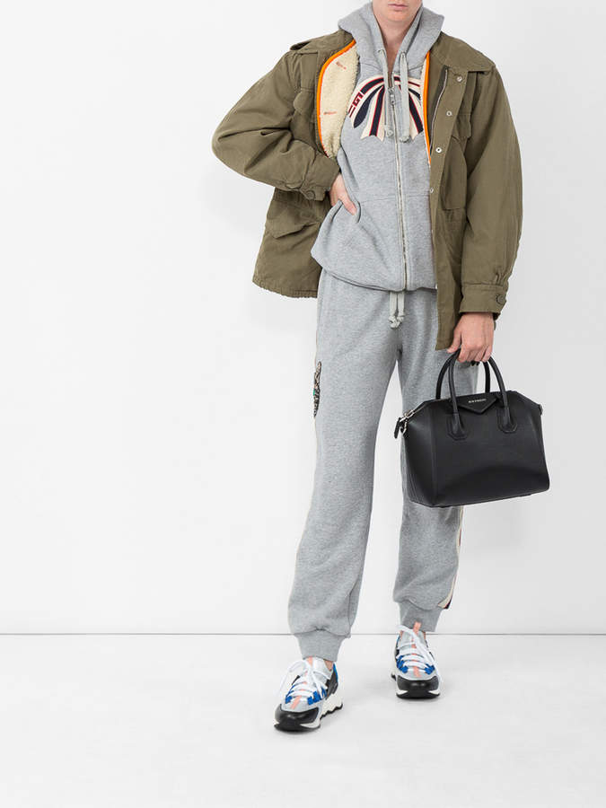 stripe zip up sweatshirt