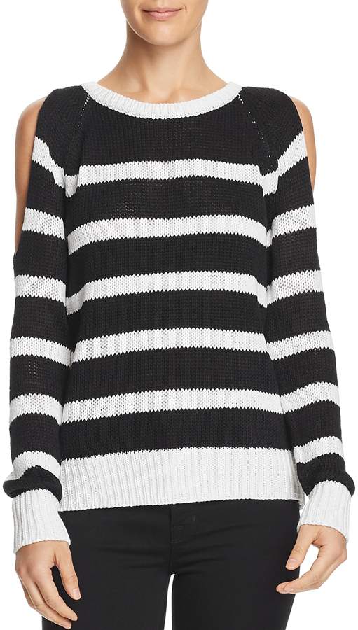 Striped Open-Back Cold-Shoulder Sweater - 100% Exclusive