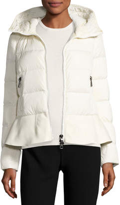 Moncler Nesea Quilted Puffer Coat w/Wool Trim - ShopStyle