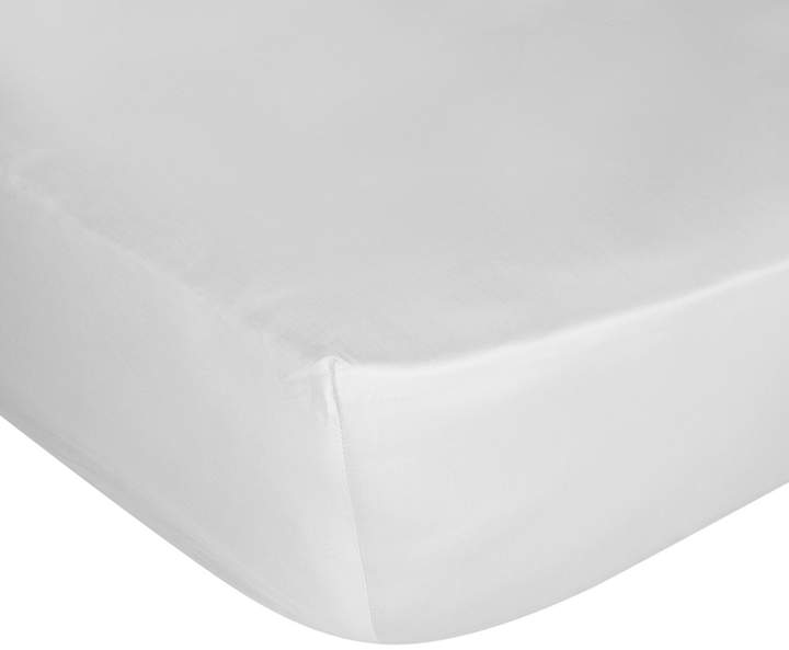 A by Amara - Cotton Sateen 300 Thread Count Fitted Sheet - Silver - Double