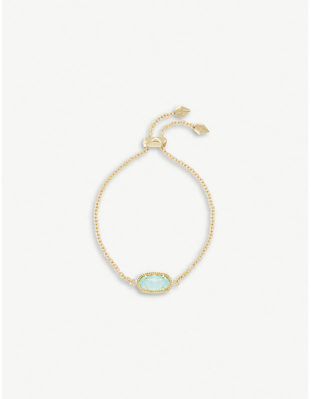 Elaina 14ct gold and chalcedony glass chain bracelet