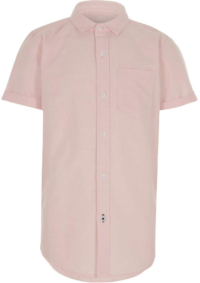 Boys Pink short sleeve Oxford shirt