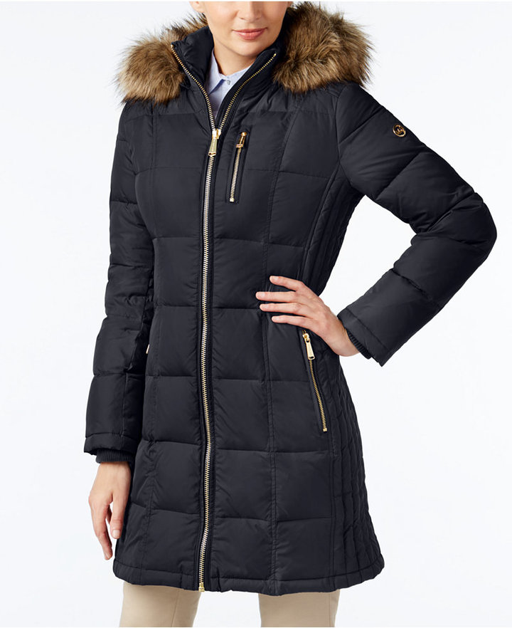 MICHAEL Michael Kors FauxFurTrim Hooded Down Puffer Coat ShopStyle
