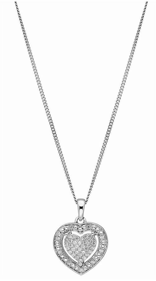 Love DIAMOND Love Diamond Sterling Silver 10 POINT DIAMOND HEART PENDANT