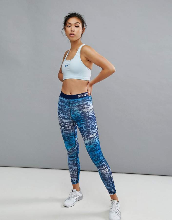 Nike Training Nike – Pro Warm – Gestreifte Leggings in Tintenblau