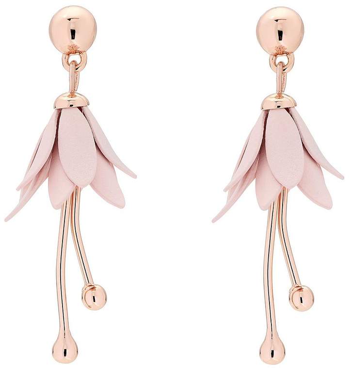 Fedora Mini Fuschia Rose Flower Earrings