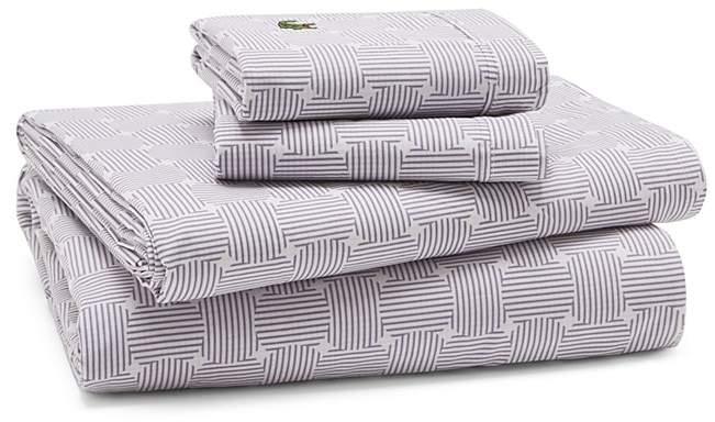 Geo Compass Percale Sheet Set, Twin