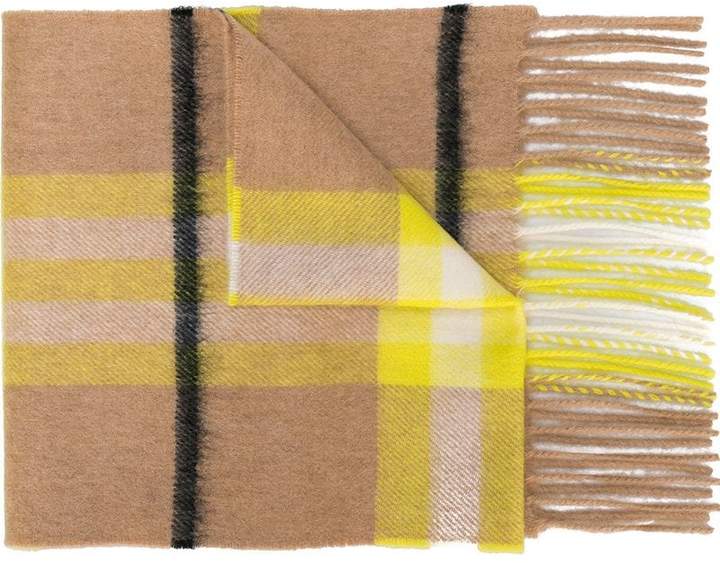 cashmere checked scarf