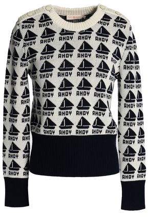 Intarsia-Knit Cotton And Merino Wool-Blend Sweater