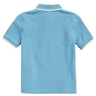 Kids’ cotton polo shirt with undercollar print