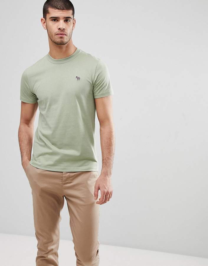 – Grünes T-Shirt in schlanker Passform mit Zebra-Logo